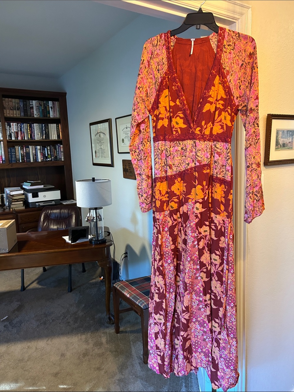 Free People Boho Floral Mixed Print Dress